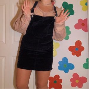 Black corduroy overall dress!